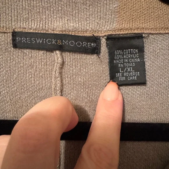 Preswick & Moore Women’s Zip-Up Short Sleeve Sweater - Size XL - Picture 3 of 5